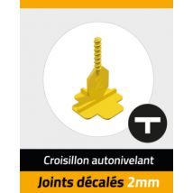Croisillons de carrelage autonivelants en T 2 mm jaune sachet de 100 PAVILIFT