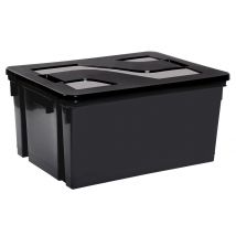 Bac plastique 50 litres gris avec couvercle