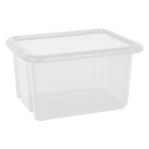Bac plastique 30 litres naturel avec couvercle