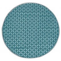 Tapis rond diamètre 150 cm bleu canard JARDILINE