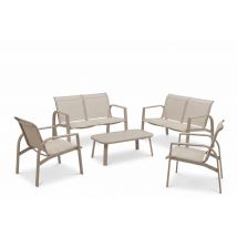 Salon de jardin EVA aluminium blanc 6 places - JARDILINE