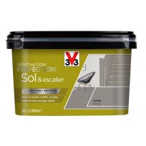 Peinture de rénovation sol et escalier finition satinée taupe 2L V33