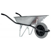 Brouette PREM'S 90L avec caisse en galva et roue increvable - HAEMMERLIN