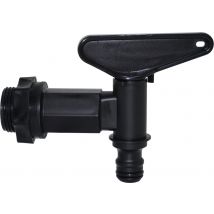 Robinet de cuve en plastique PEHD noir avec nez rapide mâle 20x27mm - BOUTTE
