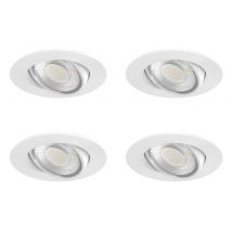 Spots LED encastrables salle de bain IP65 et BBC dimmables et orientables Blancs par 4 - EF5 ARIC