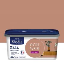 Peinture murs, boiseries et radiateurs ocre wadi velours 2,5L RIPOLIN