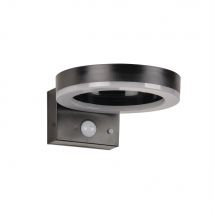 Applique extérieur solaire LED détecteur de mouvement Halo noir IP44 500 lumens blanc chaud - COREP