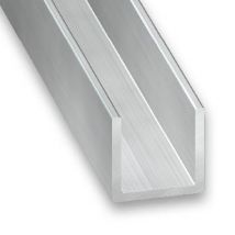 Profilé U aluminium brut 10 x 10 x 10 x 1 mm intérieur 8 mm 2 m CQFD