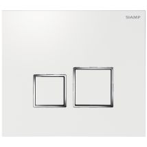 Plaque double commande pour WC suspendu blanche Square SIAMP