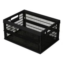 Caisse pliante ajourée en plastique noir 34 L ALLIBERT