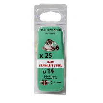OEillets diamètre 14 mm inox par 25