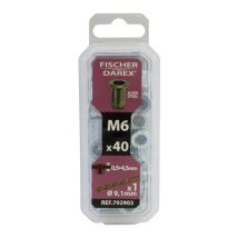 Écrous à sertir tête plate M6 - FISCHER DAREX