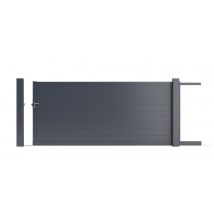 Portail coulissant Balthazar alu réversible 3m x 1m51 gris COFRECO