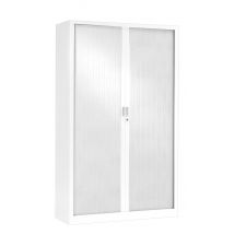 Armoire monobloc avec portes rideaux blanc 198 x 120 x 43 - SNOR
