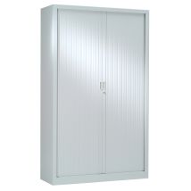 Armoire monobloc avec portes rideaux gris perle 198 x 120 x 43 - SNOR