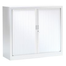 Armoire monobloc avec portes rideaux blanc 100 x 120 x 43 - SNOR