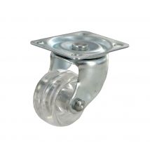 Roulette pivotante Drill à platine diamètre 30 mm translucide CIME
