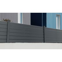 lames Bretagne rectangulaires pour palissade en aluminium l150xL1960 mm ral 7016 sablé par 3 HOMALU