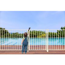 Portillon de piscine à barreaux en aluminium blanc 1,10 m - HOMALU