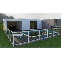 Barrière de piscine en aluminium blanc et verre 1 m - HOMALU