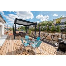 Pergola bioclimatique Ouessant autoportante grise 3 x 4 m HOMALU