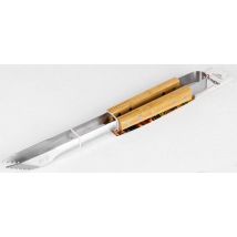 Pince de cuisson en inox et manche bambou 42 cm - SOMAGIC