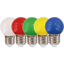 Ampoules LED E27 standard 1W 5 couleurs par 5 - ARLUX