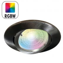 Spot LED encastrable connecté WiFi GU10 orientable multicolore + blanc Acier - Saphyr ARLUX