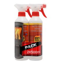 Nettoyants pour vitres foyers et inserts 500 ml par 2 PYROFEU