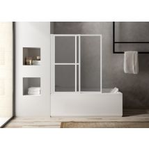 Pare-baignoire Baya 2 volets relevables coulissants et pivotant profilé blanc L max 1230 x H 1400 mm ATELIER DU BAIN