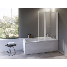 Pare-baignoire Baya 2 volets relevables pliants profilé blanc L 1060 x H 1400 mm JACUZZI