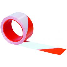 Ruban de signalisation à rayures rouges et blanches L 100 x l 50 mm