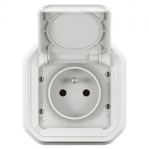 Prise 2 pôles + terre encastrable Plexo blanc IP55 - LEGRAND