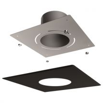 Plaque de finition tubage ventilée carrée 25 cm diamètre 150 mm acier noire POUJOULAT