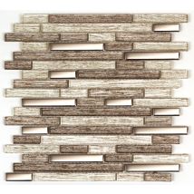 Mosaïque mural intérieur effet tissu/verre marron TOM 30 x 30 cm SAS MAT INTER