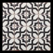 Mosaïque mur intérieur effet carreaux ciment noir/blanc 30,2 x 30,2 cm SAS MAT INTER