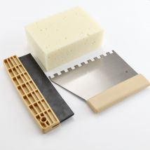 Kit de pose pour carrelage (peigne U9 - raclette 20 cm - éponge) SAS MAT INTER