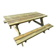 Table pique-nique ELLA bois L 177x l 155x h 76 cm 6 places - JARDIN SAUVAGE