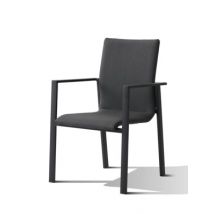Fauteuil de jardin AJACCIO aluminium noir - BOCARNEA