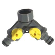 Raccord Y femelle double sortie 3/4" à vannes