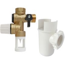 Groupe de sécurité pour chauffe-eau droit laiton avec siphon - SOMATHERM