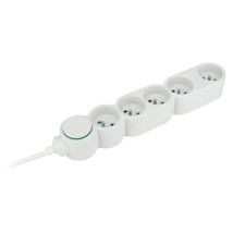 Multiprise avec interrupteur 5 prises 1,5m recyclé blanc ZENITECH