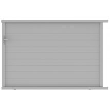 Portail coulissant aluminium BREZINS l.4,00 x H.1,55 m gris clair JARDIMAT