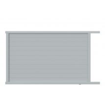 Portail coulissant aluminium BREZINS l.3,50 x H.1,55 m motorisé gris clair JARDIMAT