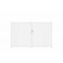 Portail battant aluminium THYEZ l.3,5 x H.1,60 m blanc JARDIMAT