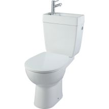 WC à poser sans bride avec lave-mains intégré et abattant frein de chute Manolo Duo Rimless GODART