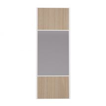 Porte de placard Miroir et Chêne Naturel Profil blanc H 248,5 x L 92,2 cm YNGENIO