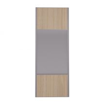 Porte de placard Miroir et Chêne Naturel Profil gris H 248,5 x L 92,2 cm YNGENIO