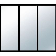 Verrière Louvre Profil Noir Sablé Vitrage Verre Clair L. 1230 mm x H. 1125mm YKARIO