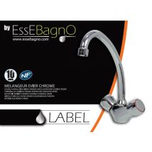 Mélangeur d'évier NF Label chromé ESSEBAGNO